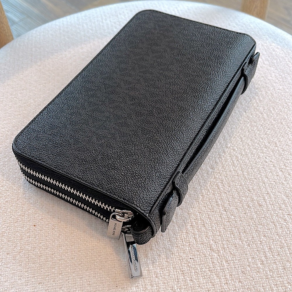 Michael Kors Double zip Wallet with handle and strap